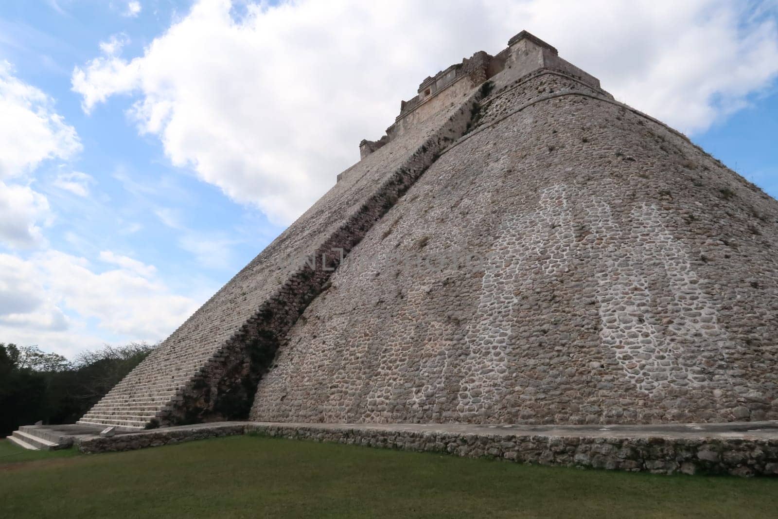 The famous Pyramid of the Magician, Piramide del Advino at Uxmal, close to Merida, Mexico 2022
