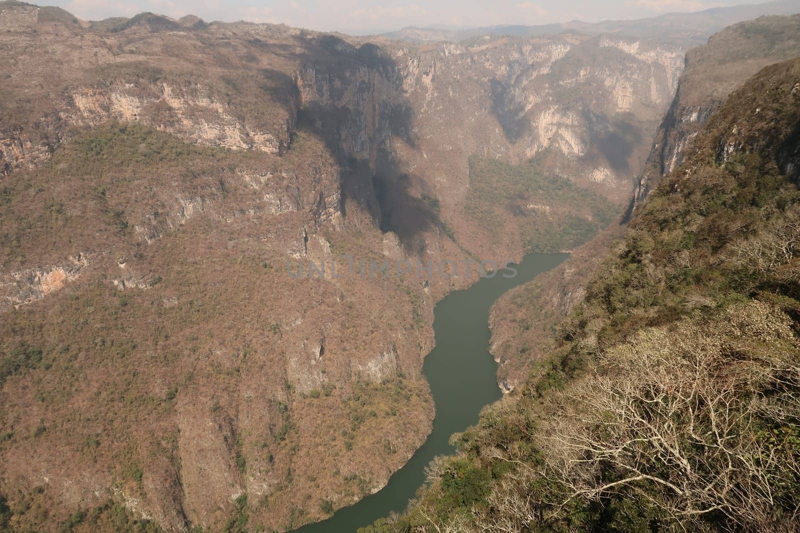 Amazing view on the Sumidero Canyon/Canon del Sumidero from its view point/mirador/observation deck, Chiapas, Mexico 2022