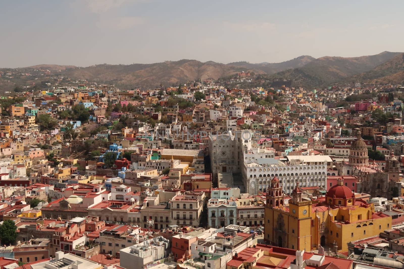 Beautiful view from the Pipila Monument/Monumento al Pipila onto Guanajuato, Mexico 2022