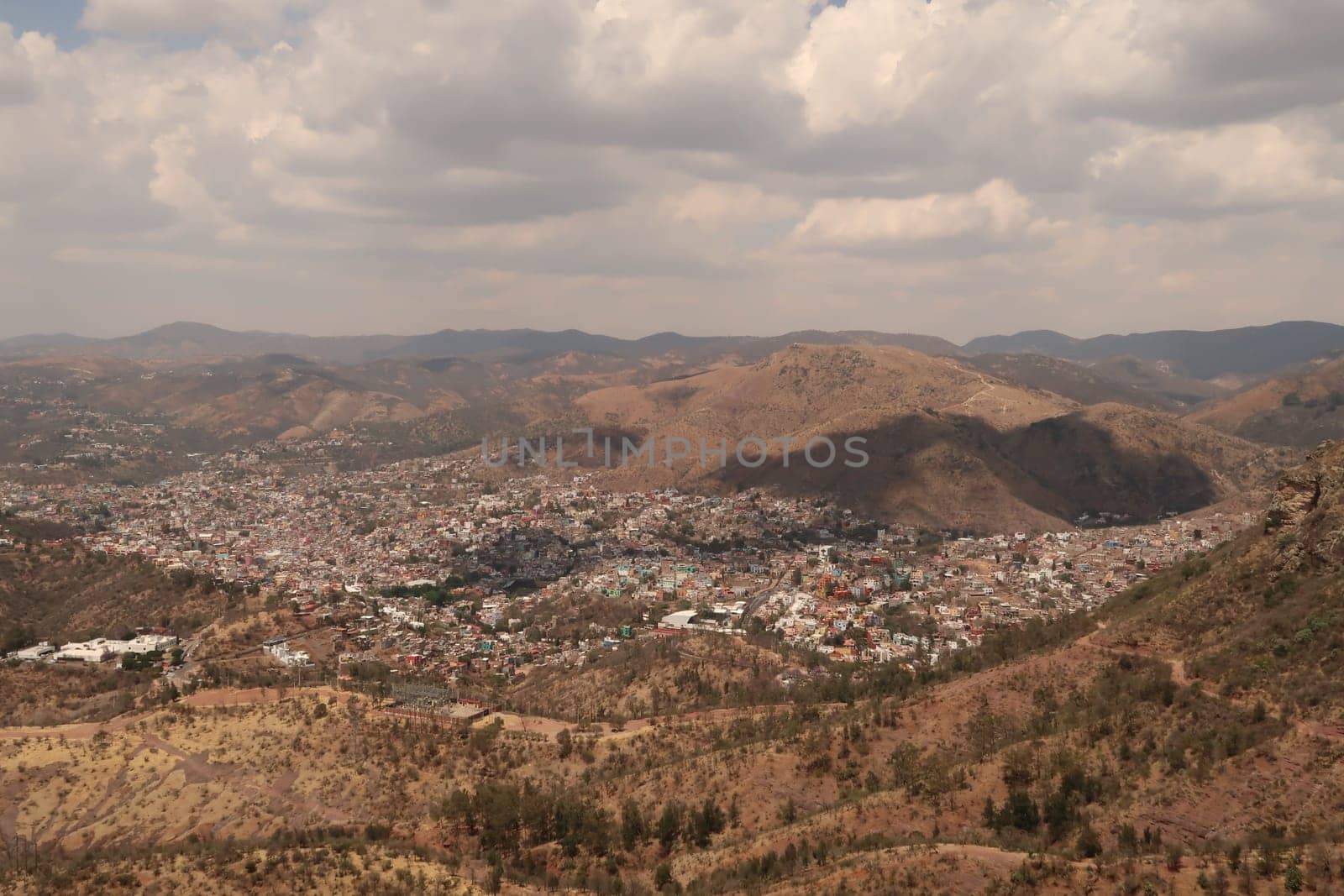 Spectacular view from the Cerro de la Bufa hiking area onto Guanajuato, Mexico 2022