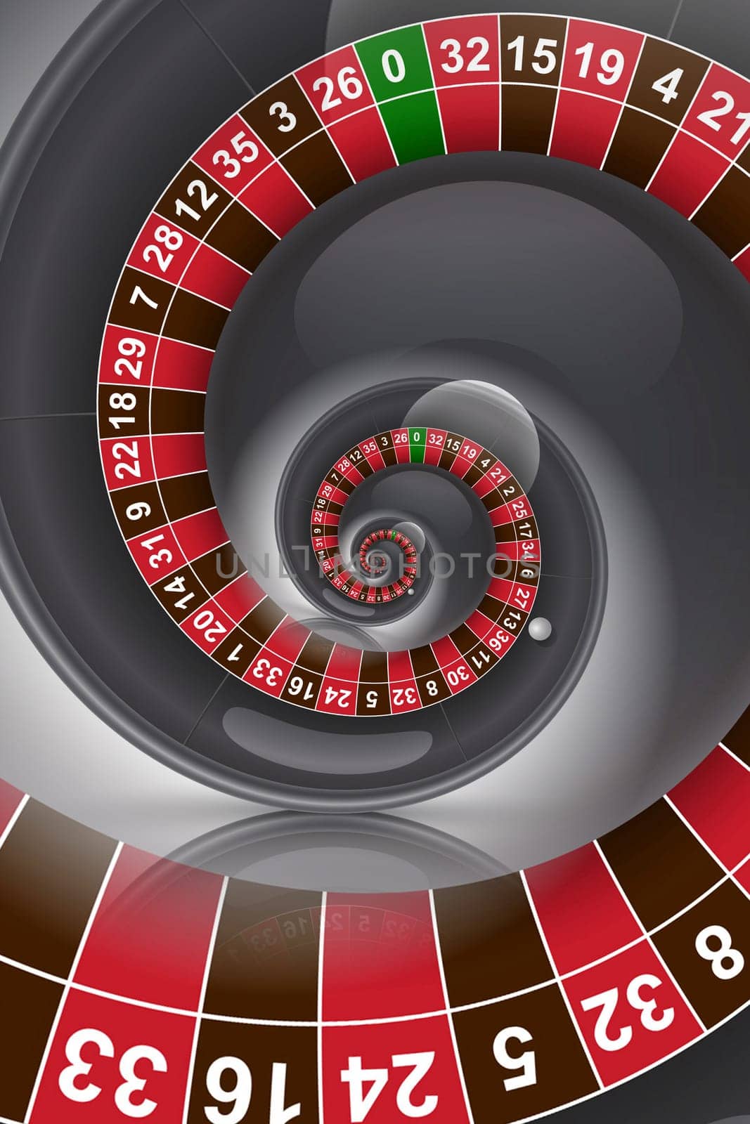 Roulette background illustration. Concept for casino, entertainment, fortune.