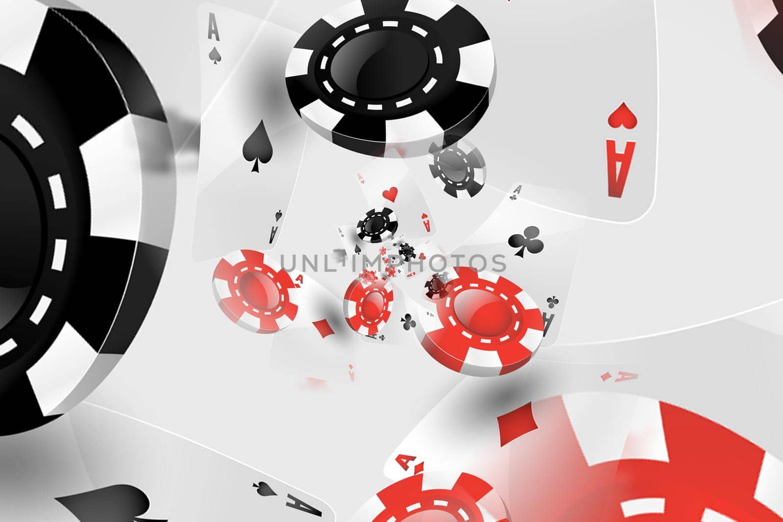 Illustration of a Background with Casino Elements. Concept of betting, gamble, game.