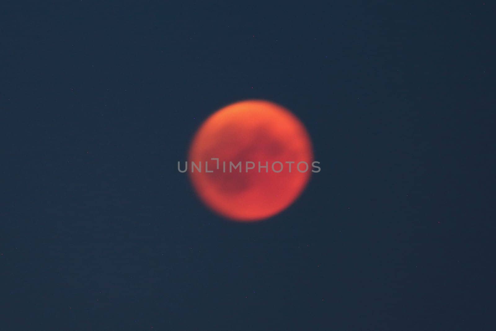A beautiful blood moon, observed during a lunar eclipse