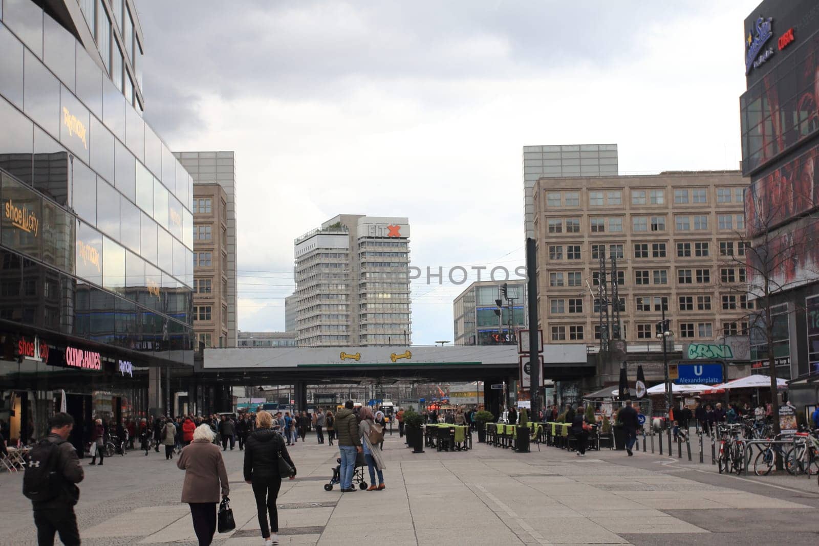 Berlin, Germany April 5, 2018: Alexanderplatz is a large public square and transport hub in the central Mitte district of Berlin. The square is named after the Russian Tsar Alexander I