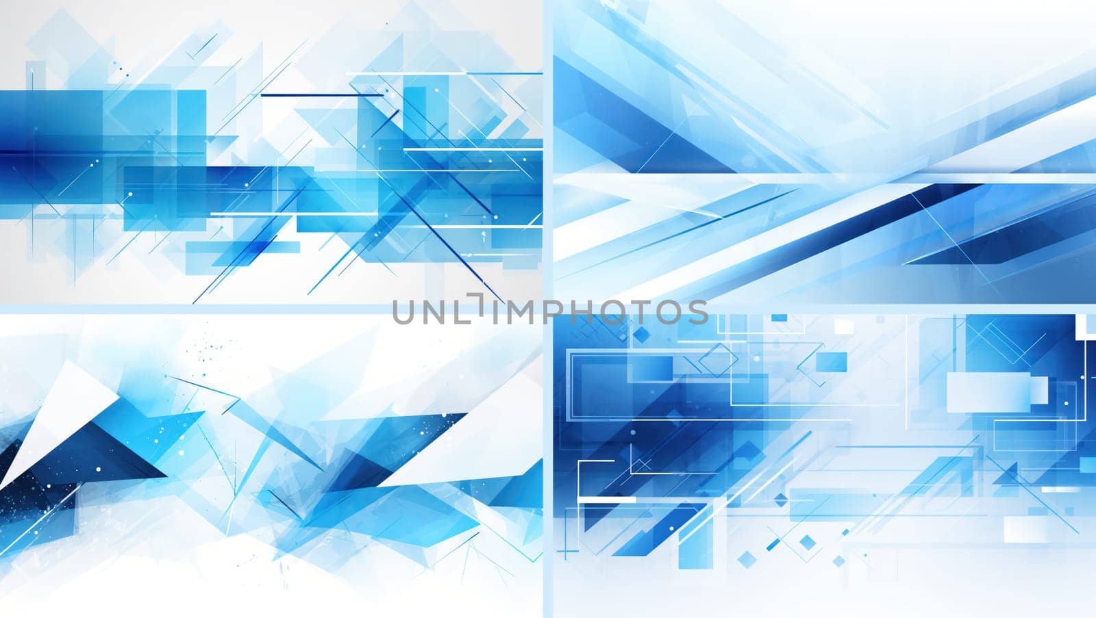 Blue white minimal geometric abstract backgrounds. Generative AI design