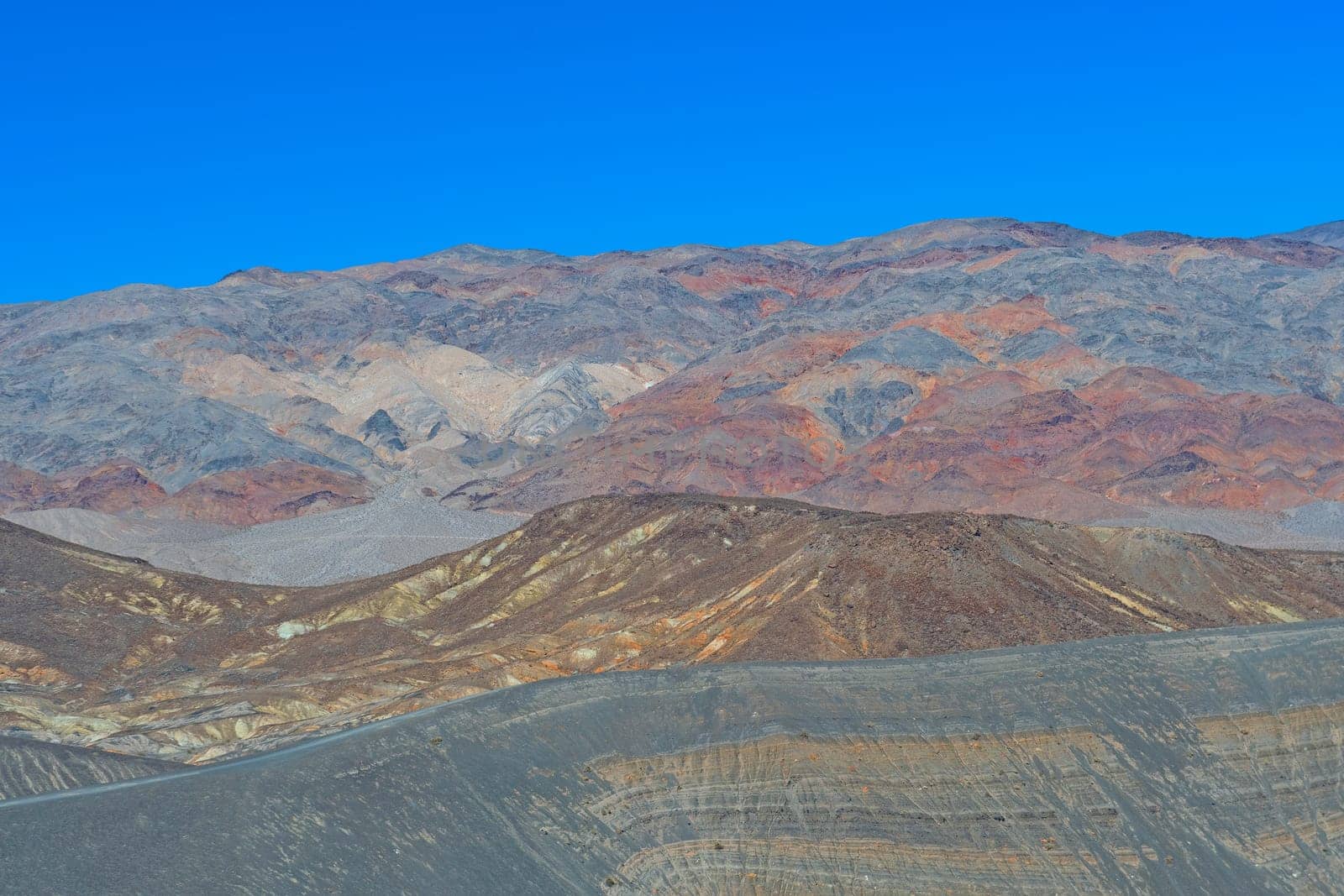 Colorful Hills In the Death Valley Desert in Death Valley National Park in California