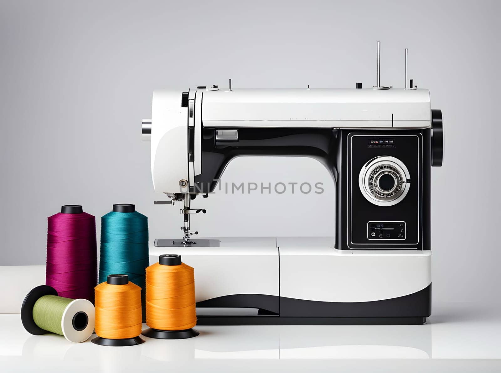 Closeup of the sewing machine