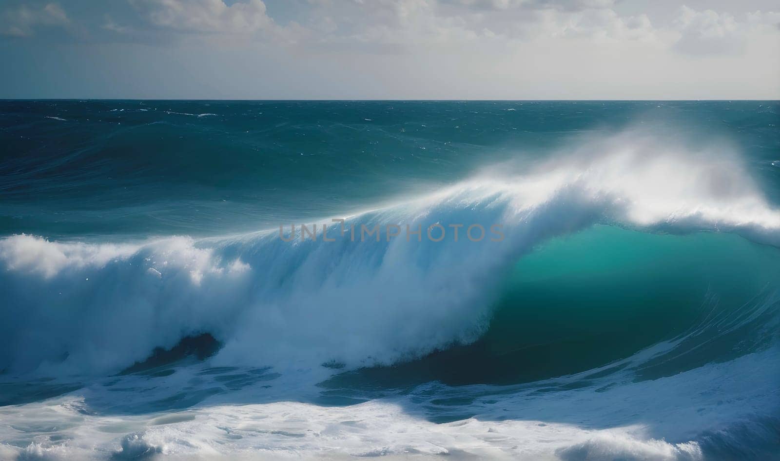 Beautiful sea waves in sunset