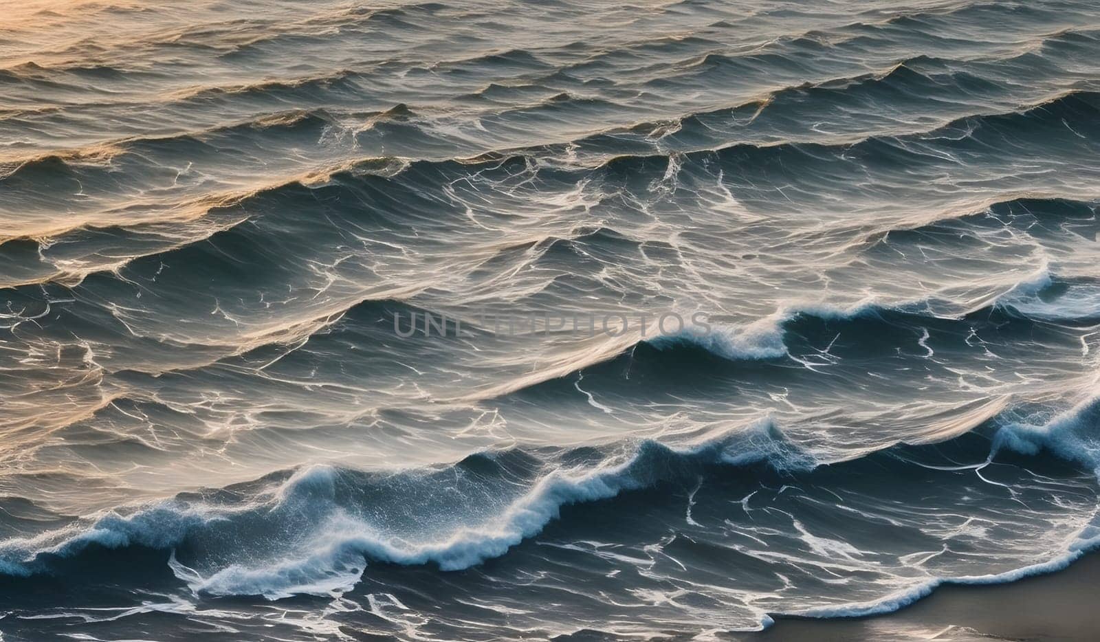 Beautiful sea waves in sunset
