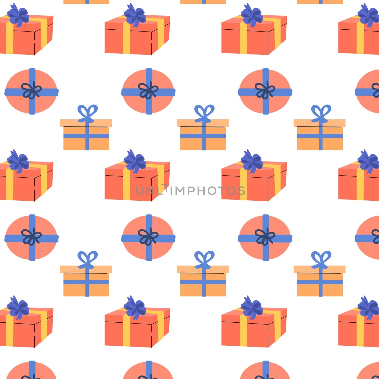 Holiday pink and peach presents seamless pattern. Gift giving season illustration. Vector Holiday celebration seamless texture for gifts wrapping paper, packaging, backgrounds. Vector illustration
