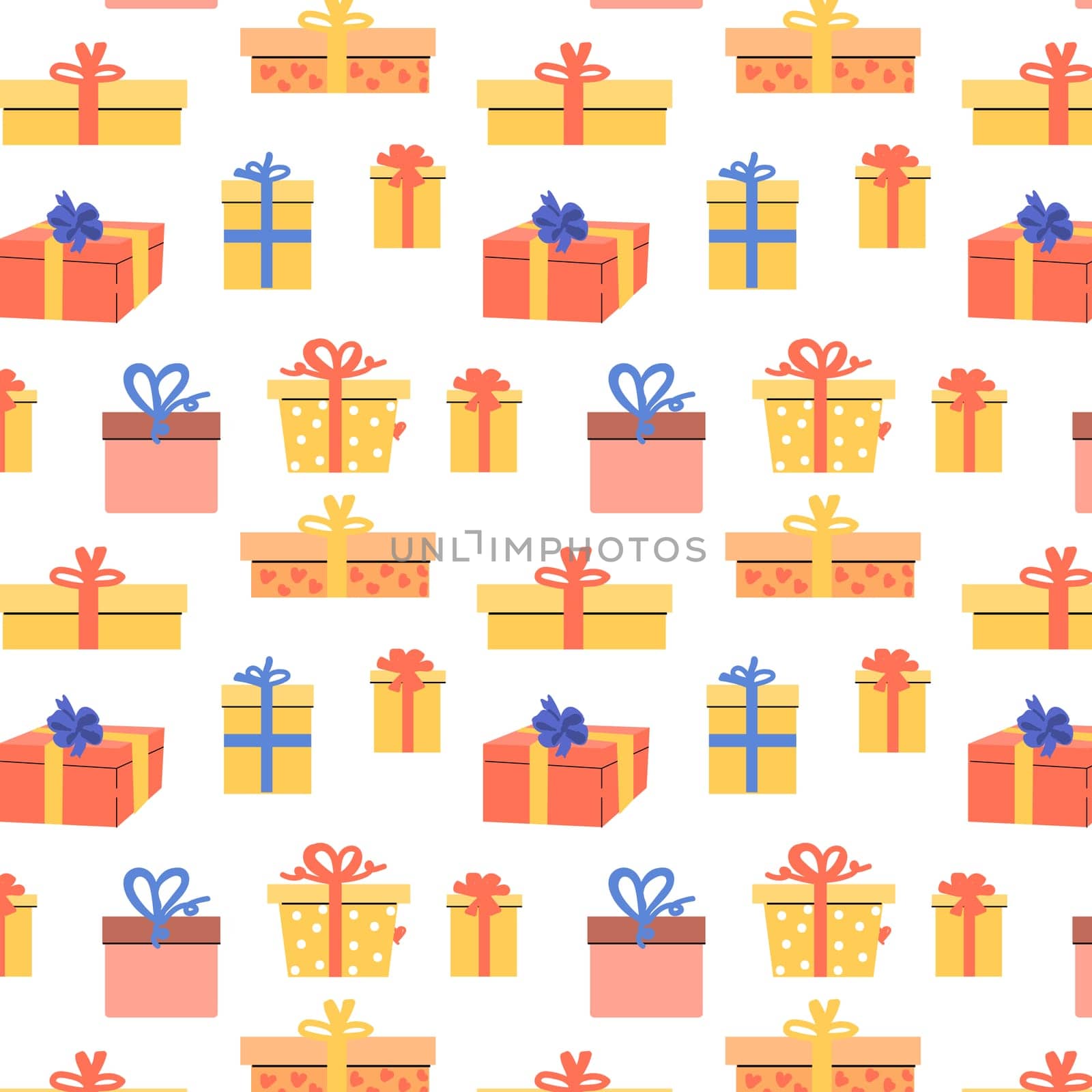 birthday anniversary xmas holiday seamless background with box. Vector illustration