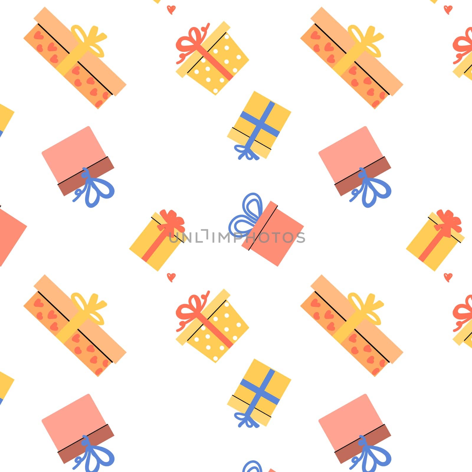 present cartoon box pattern for celebration design. Vector illustration for wrapping paper, scraping, greeting card.