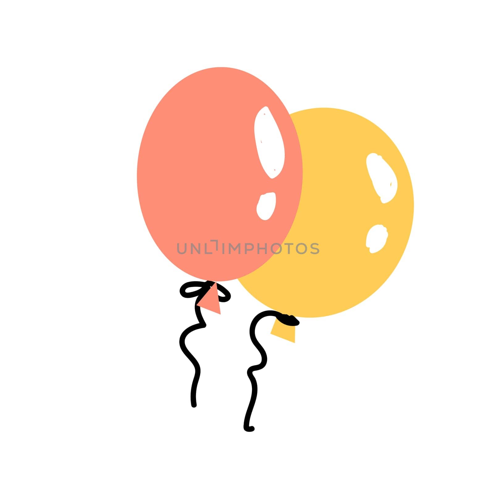 cartoon celebration baloon icons. Vector illustration can used for birthday party design.