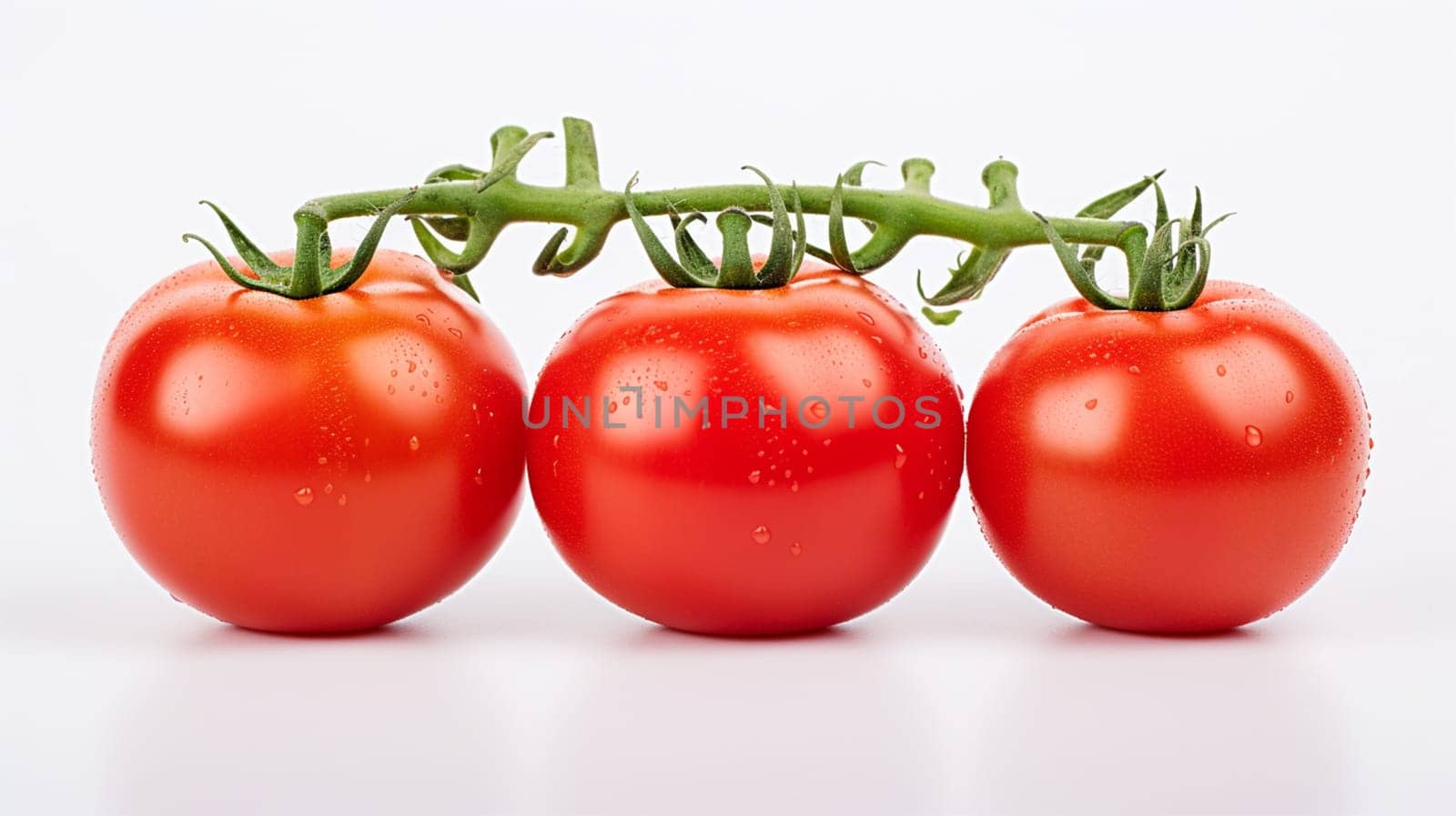 Fresh tomato branch isolated on white background