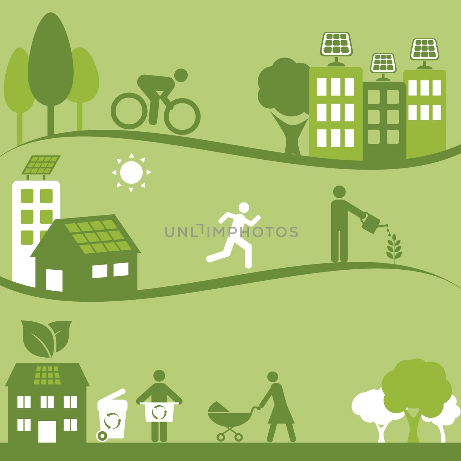 Solar energy and recycling for clean environment
