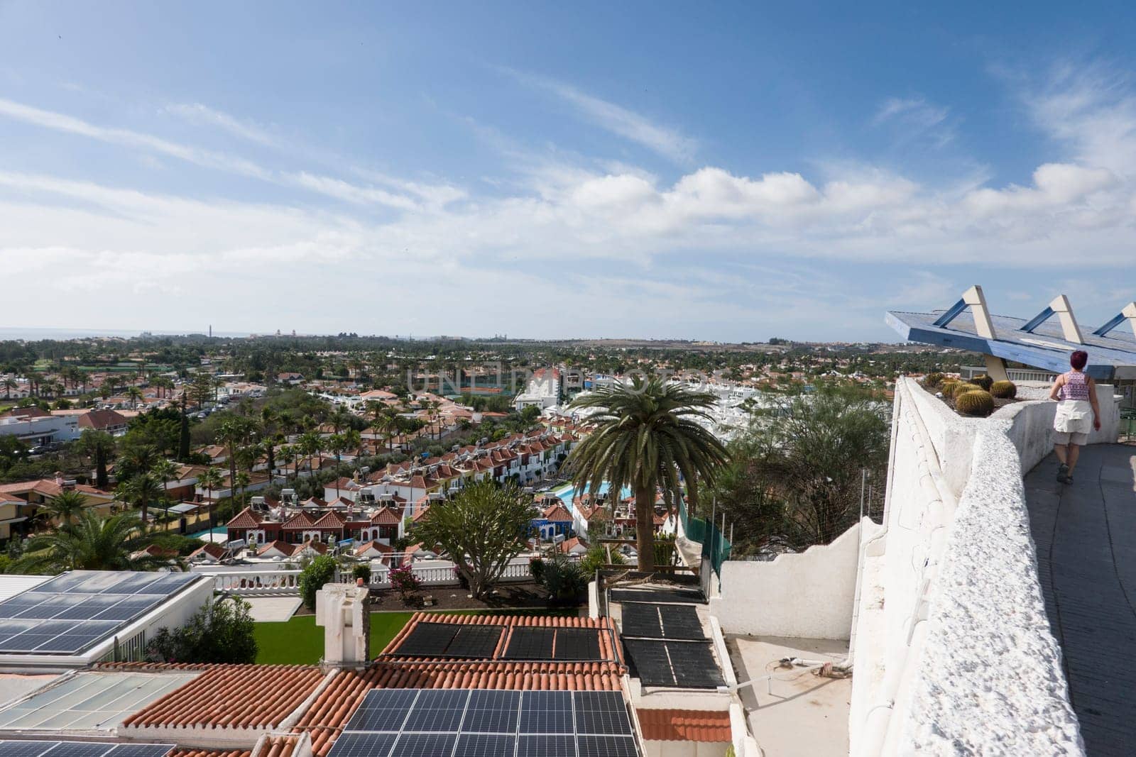 Blick über Ferienhaussiedlungen, Maspalomas, Gran Canaria, Spanien