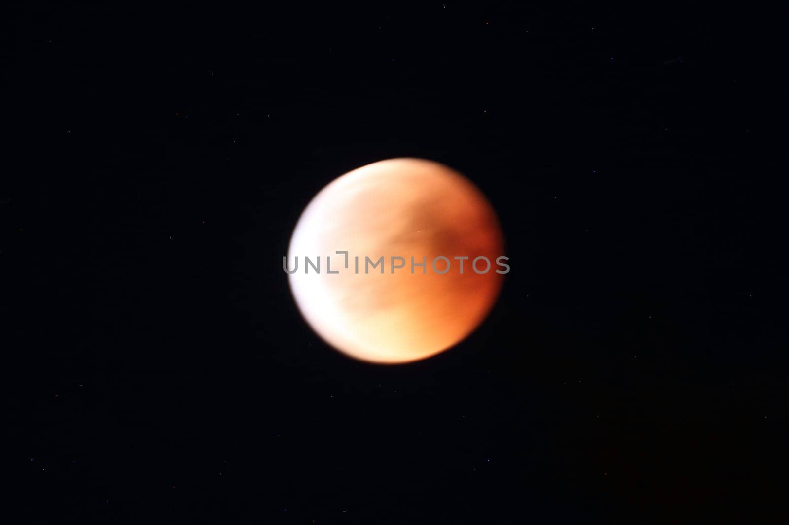 A beautiful blood moon, observed during a lunar eclipse