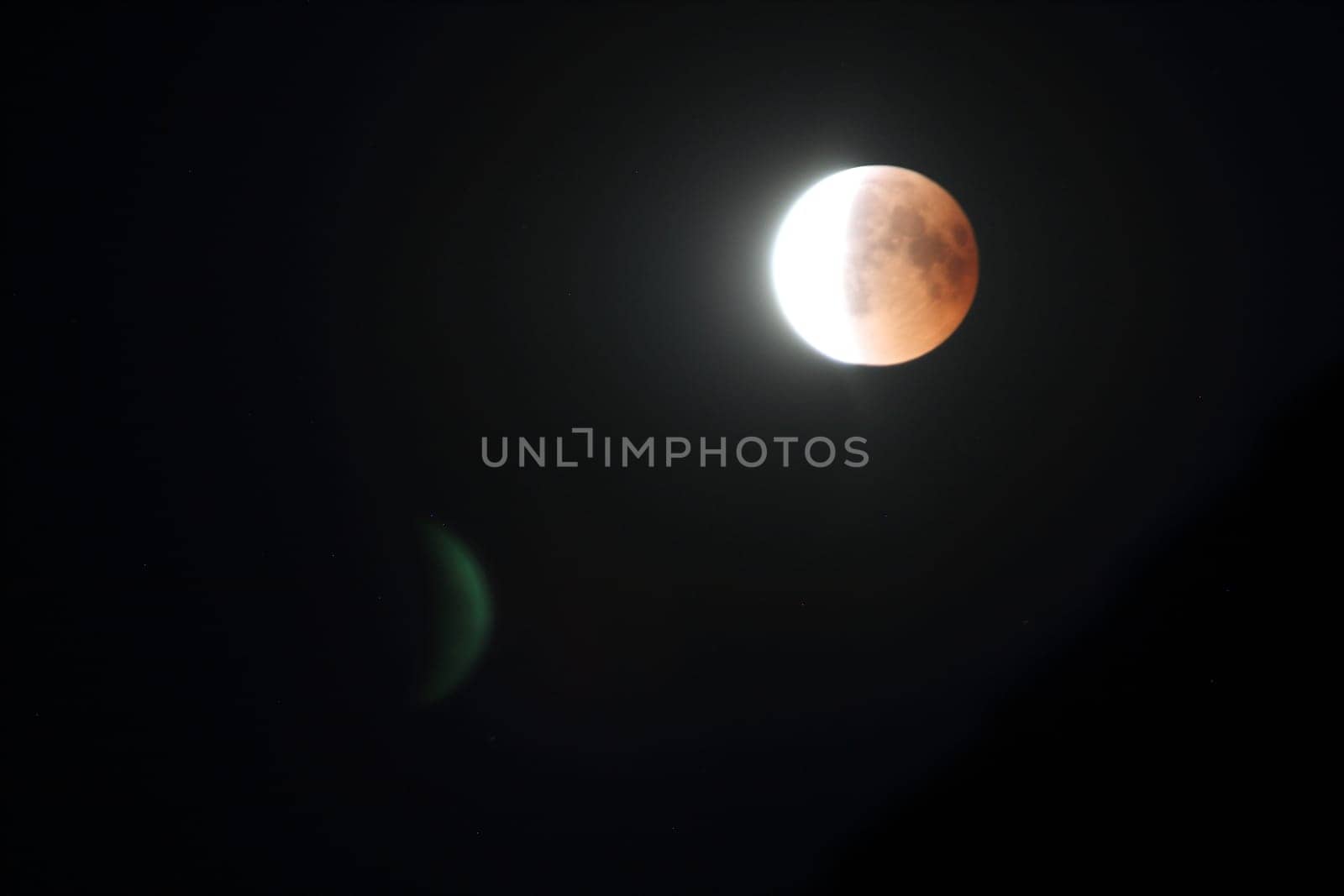 A beautiful blood moon, observed during a lunar eclipse