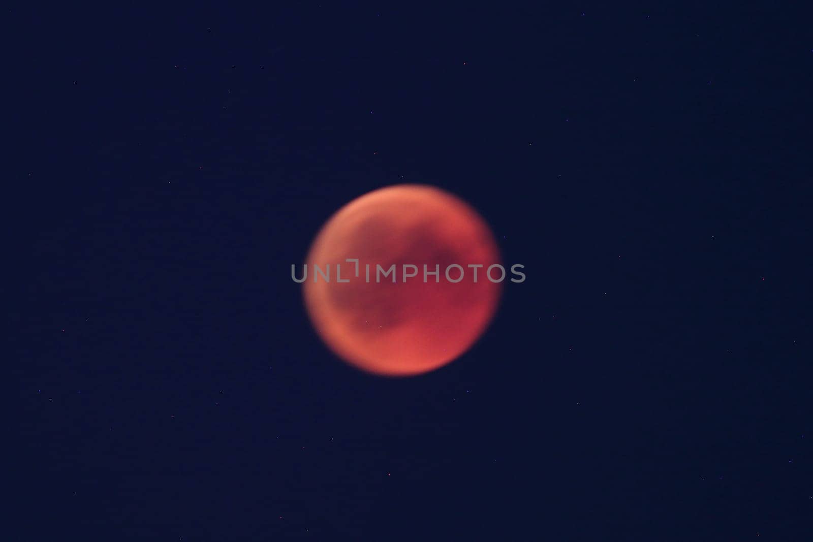 A beautiful blood moon, observed during a lunar eclipse