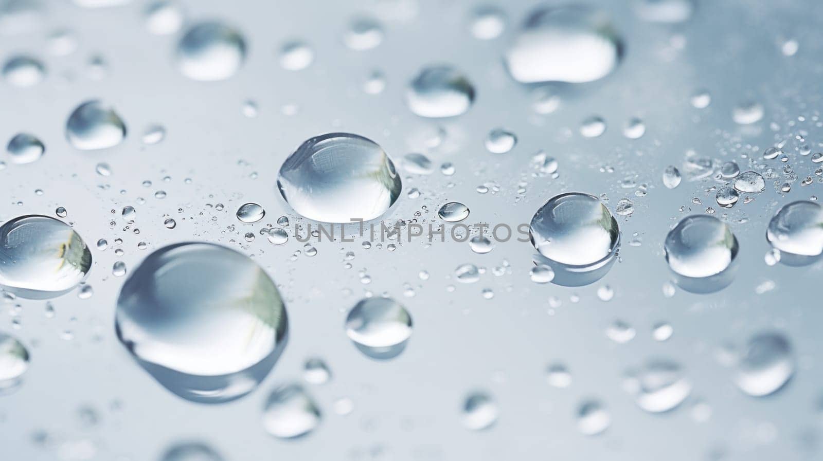 Serene droplets. Created using AI generated technology and image editing software.