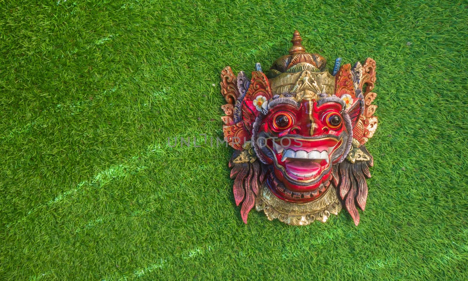 Balinese Barong mask souvenir. Decorative asian souvenir with magical powers to protect home