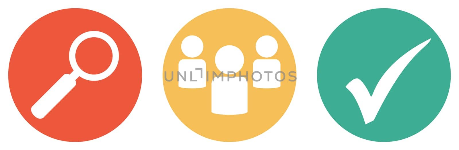 Button Banner red orange green showing: Search and find Group