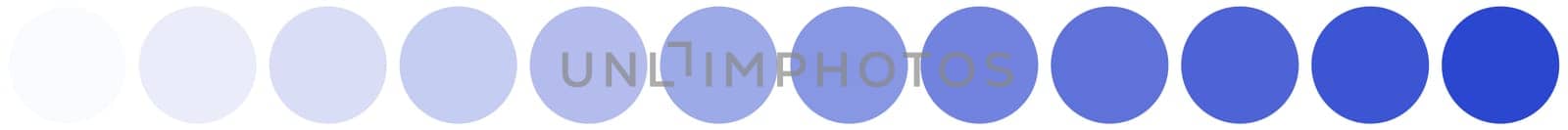 Blue circles collection with color transition