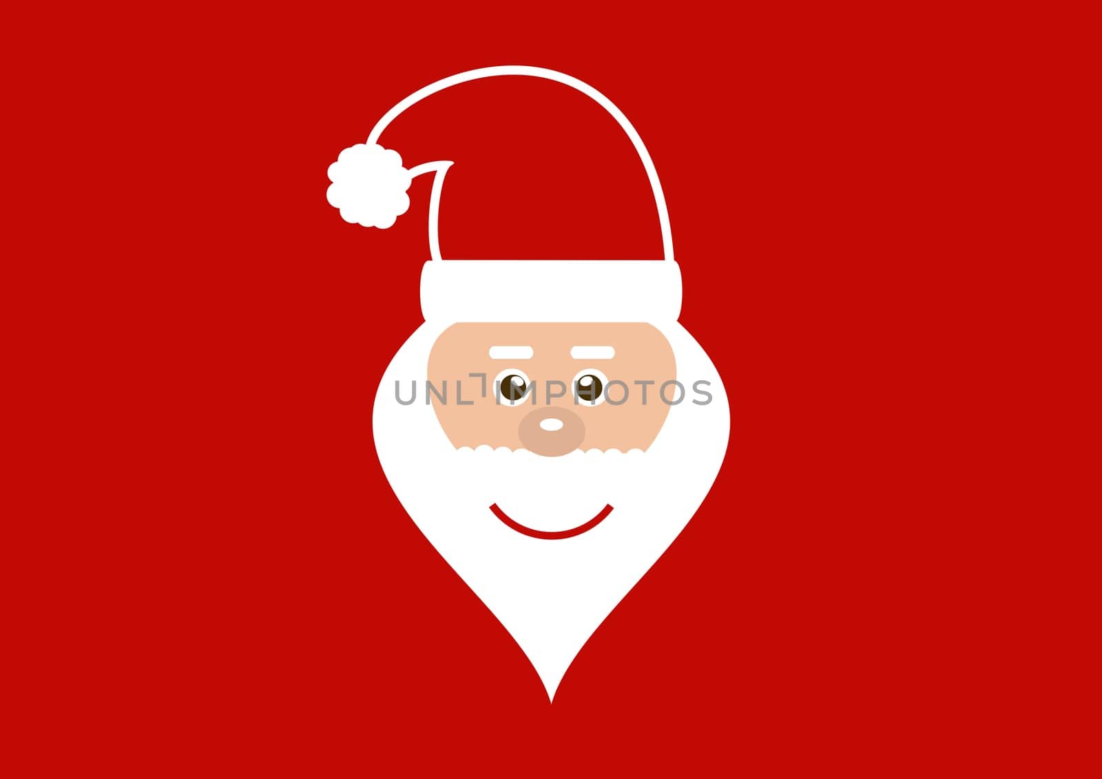 Friendly santa on red christmas background