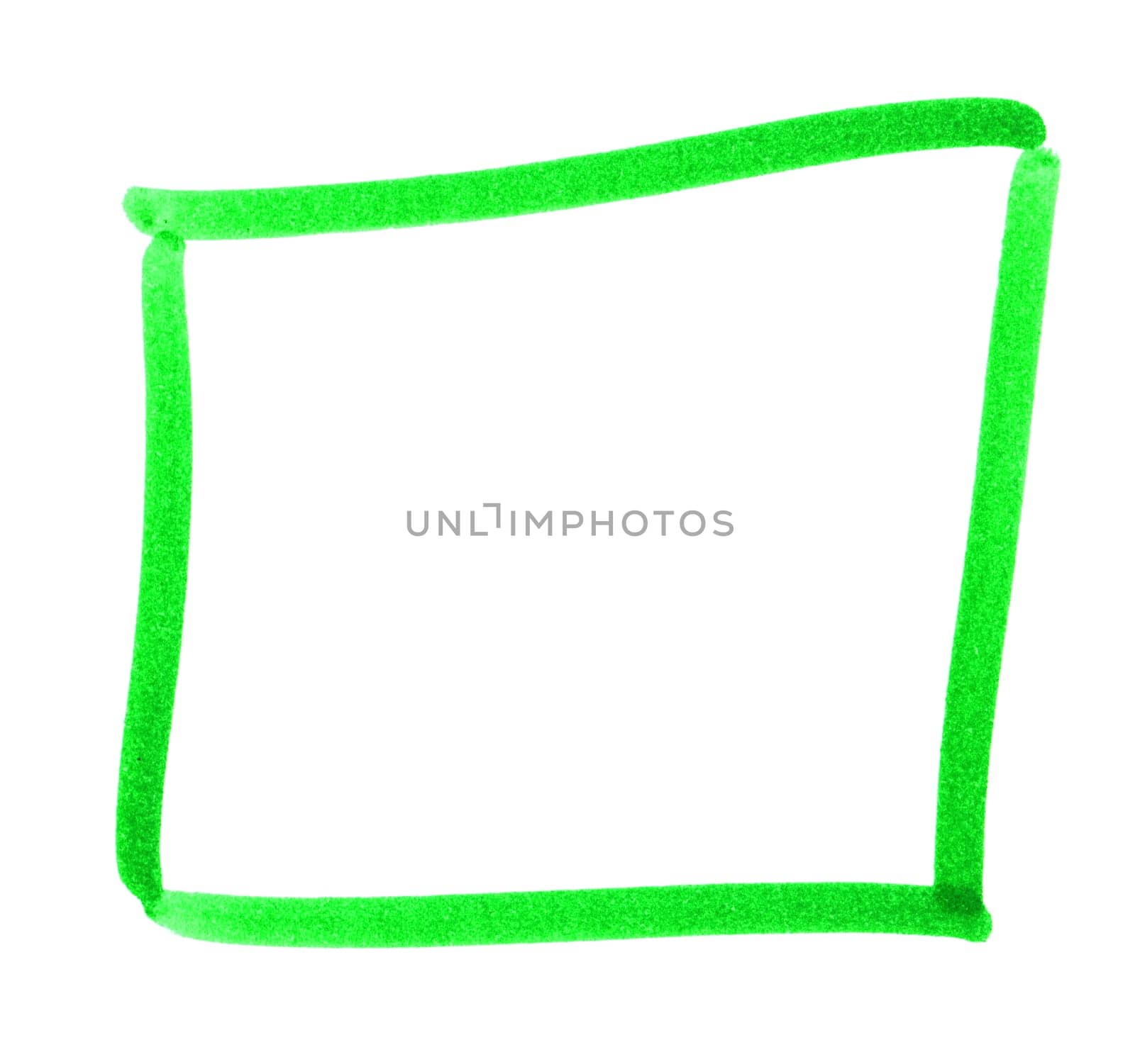 Green rectangle painted with pencil