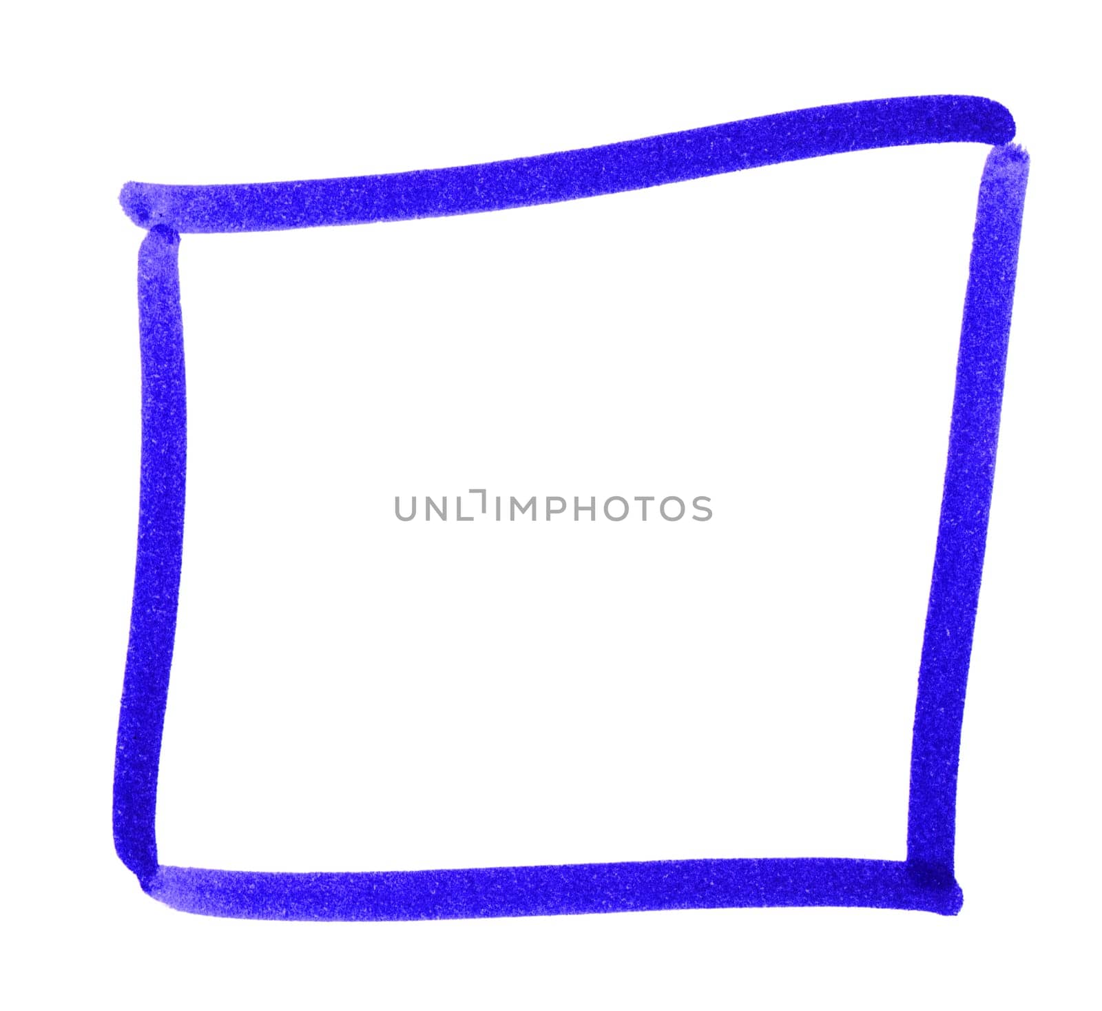 Blue rectangle painted with pencil