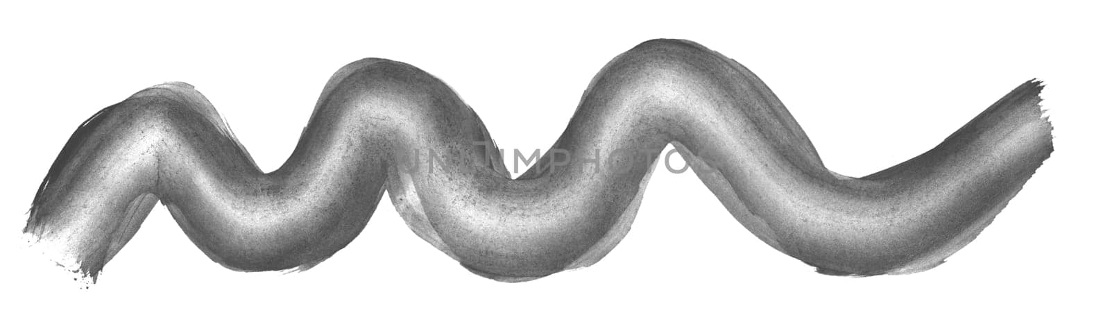 Sketch of hand painted grey stroke with curve