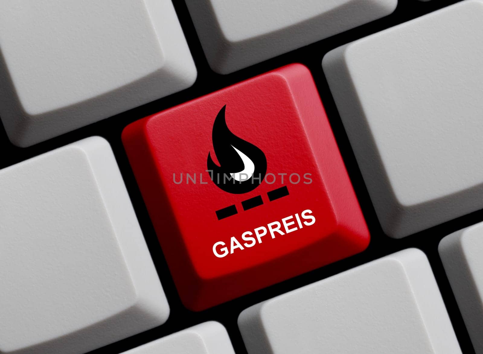 Information about Gas Price in german language online - 3d illustration