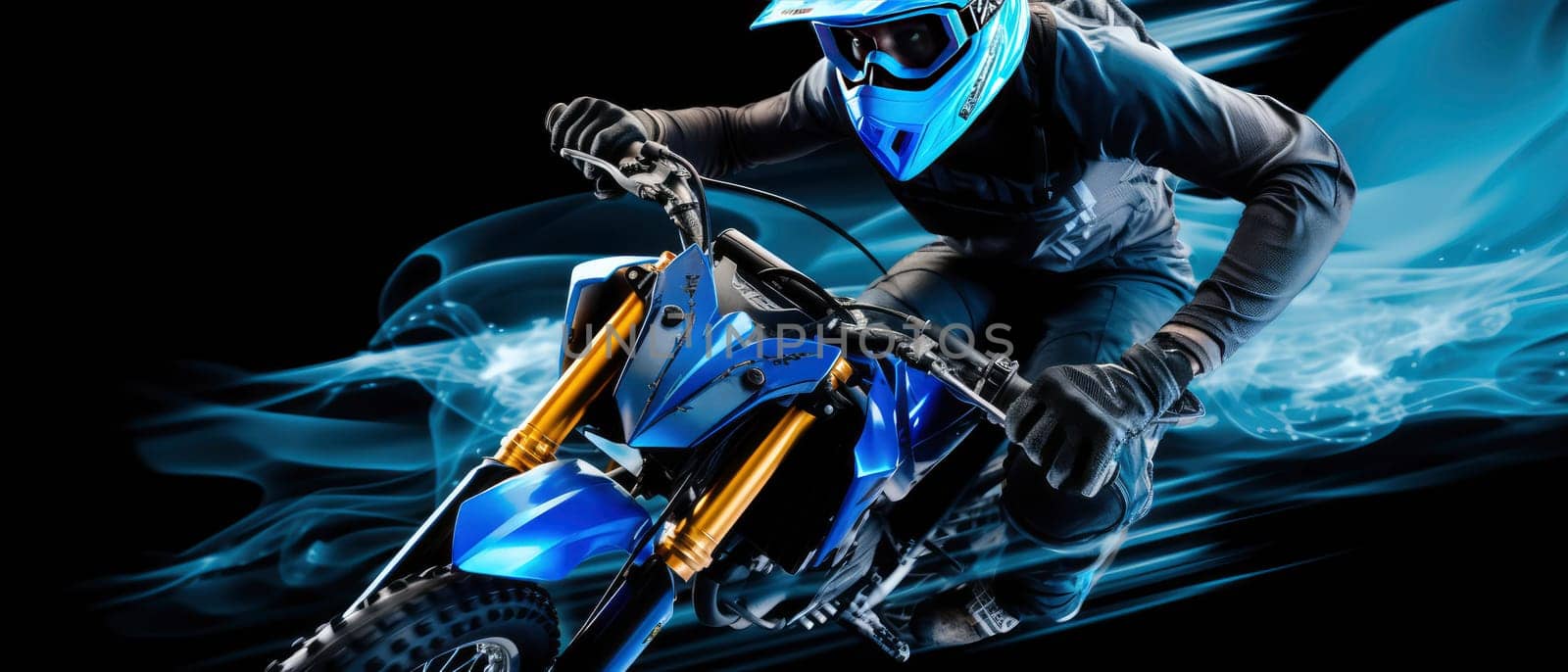 Dynamic Motocross Rider in Action. High quality photo