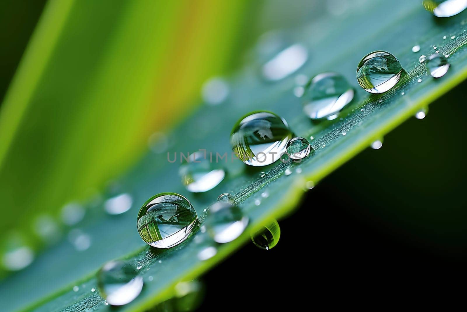 Water Droplets on Green Leaf Surface. High quality photo
