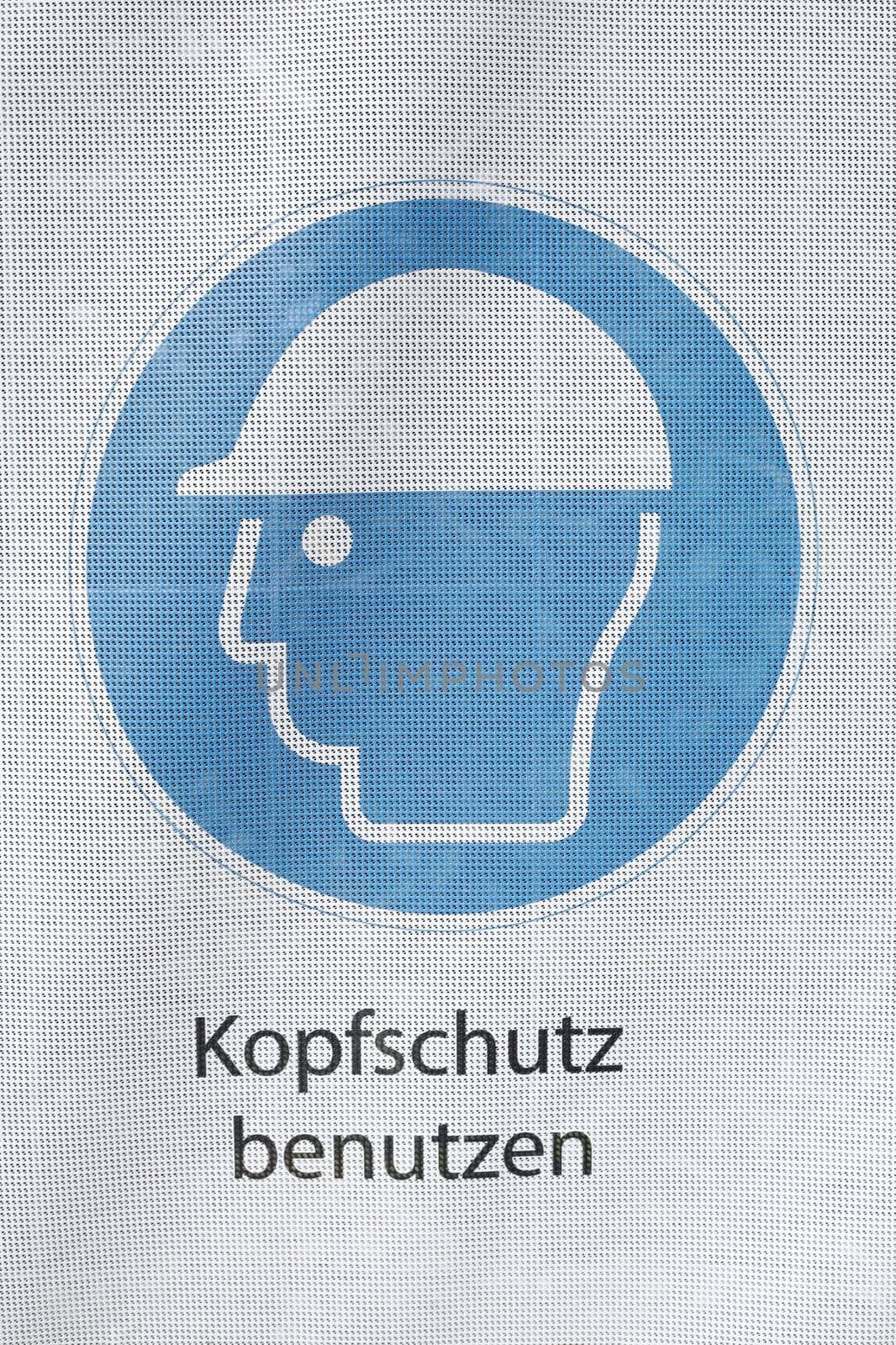 Warning sign Wear safety helmet, use head protection, Germany