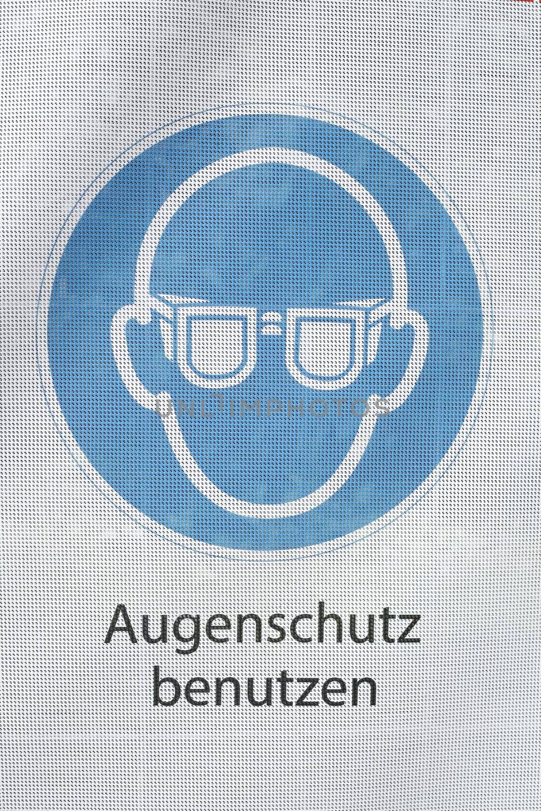 Warning sign Use eye protection, Germany