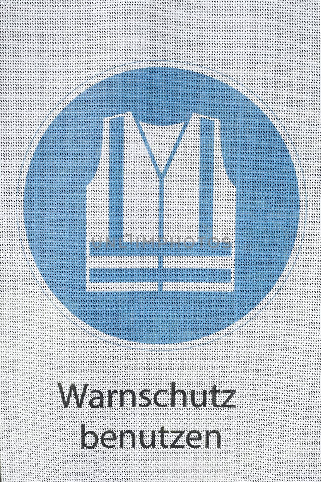 Warning sign Use warning protection, Germany