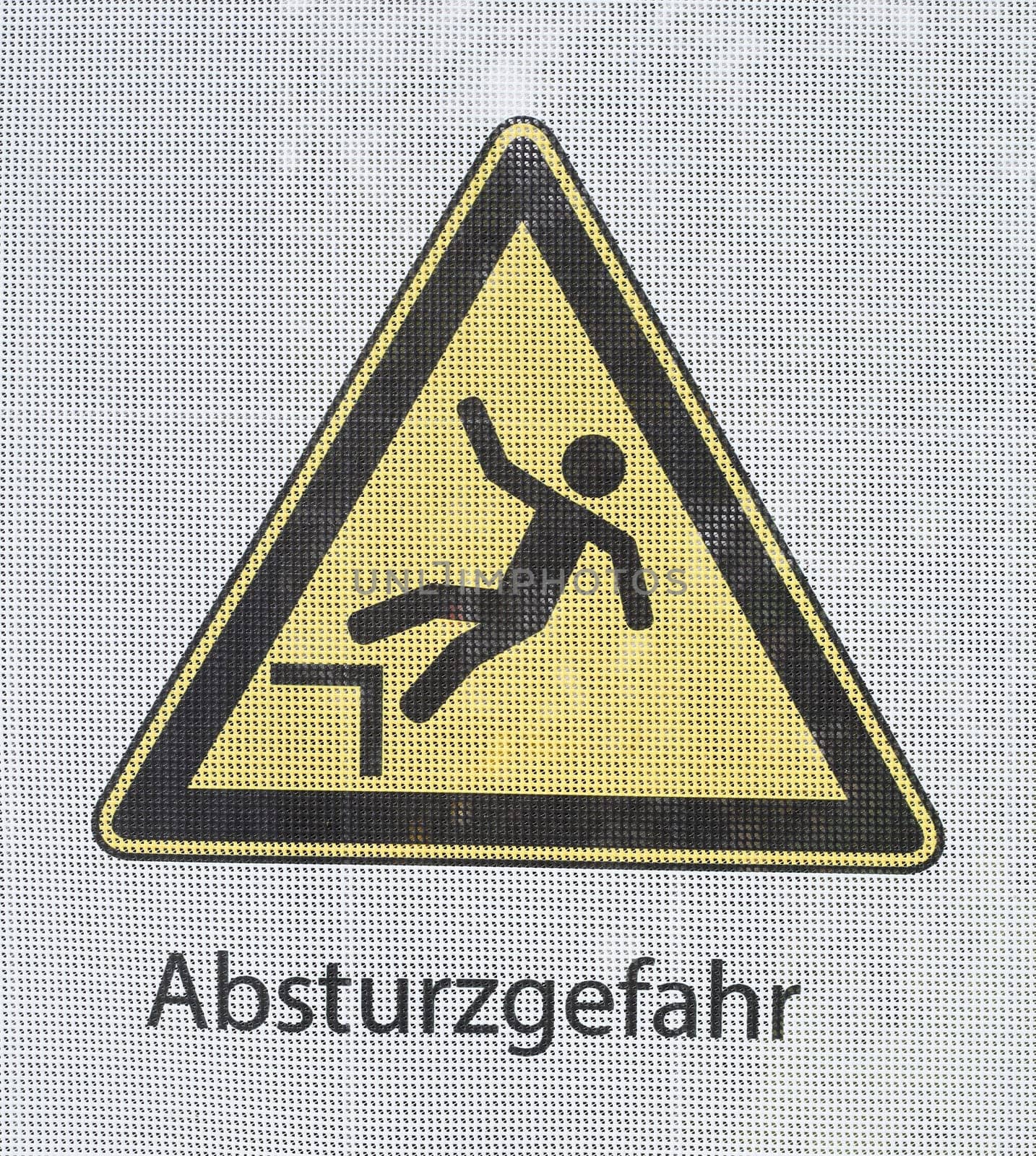 Yellow warning sign Danger of falling, Germany