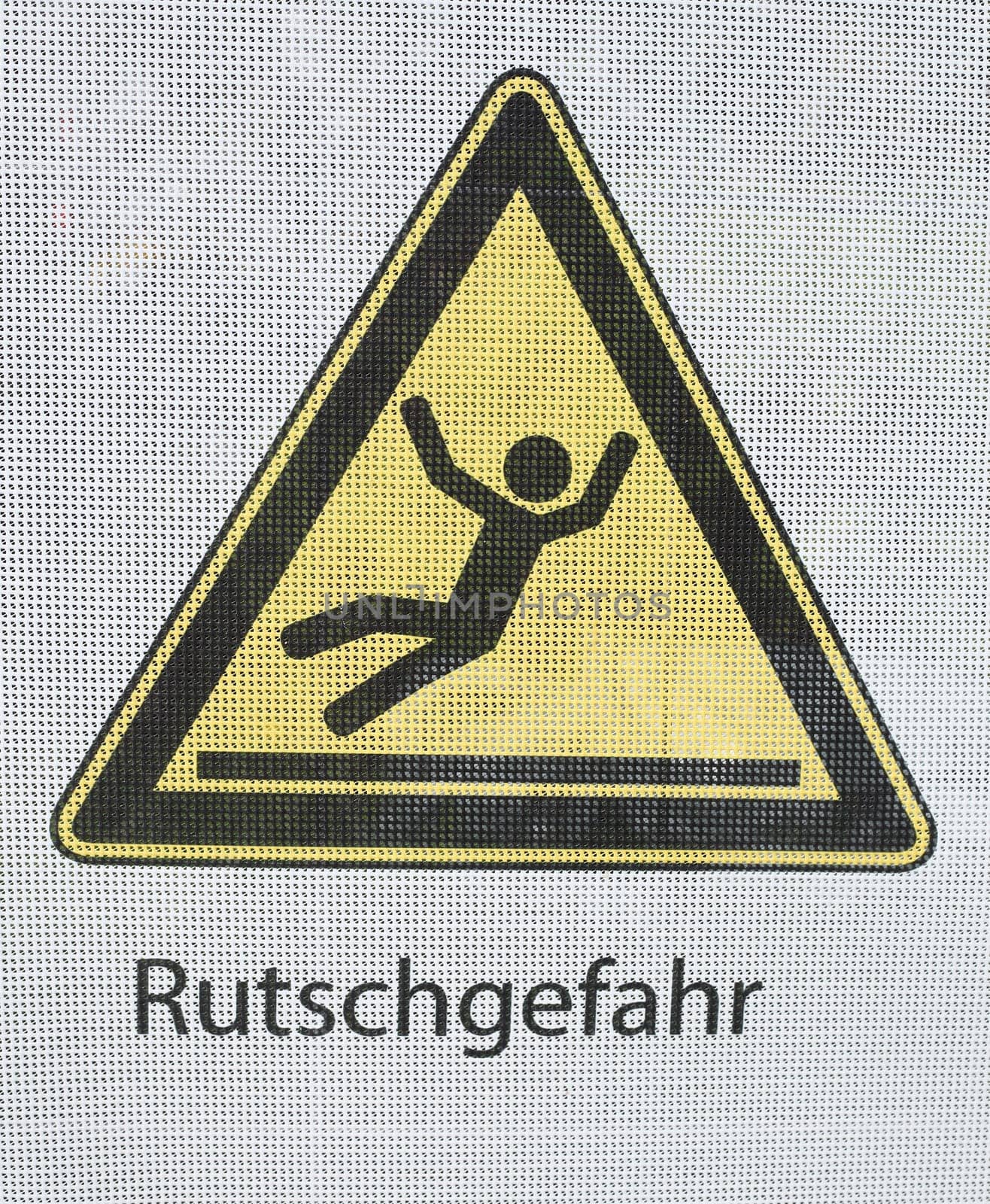 Yellow warning sign Danger of slipping, Germany