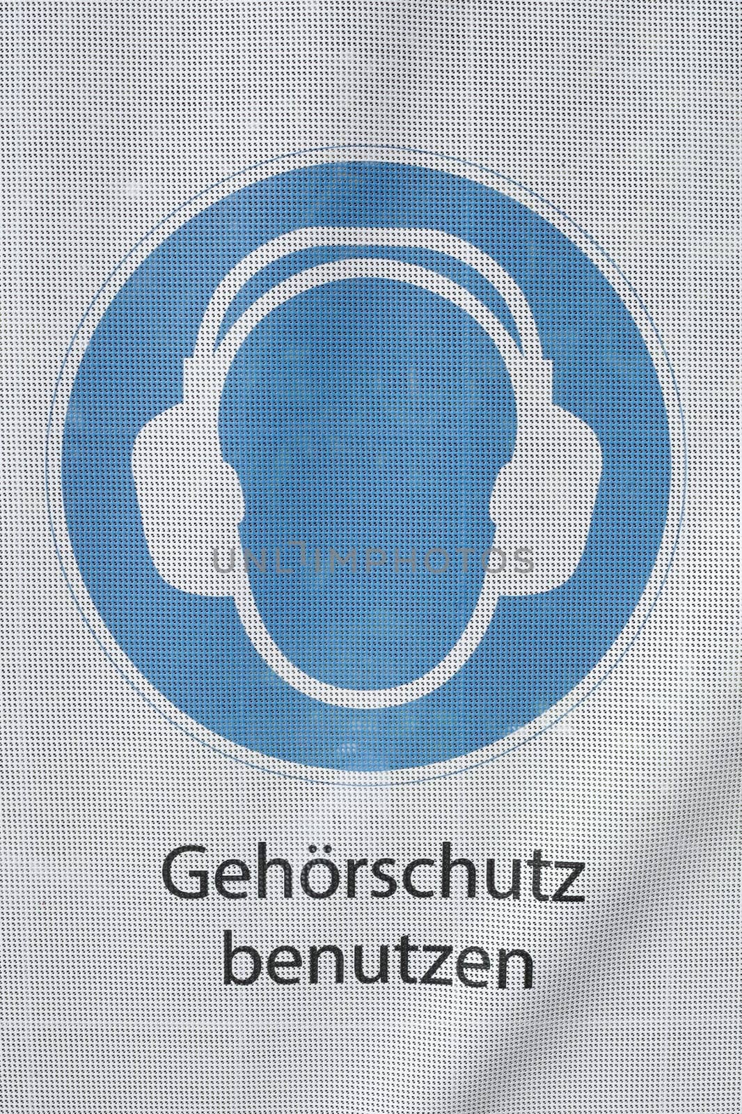 Warning sign Use hearing protection, Germany