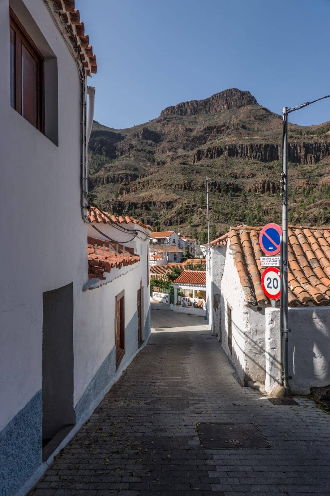 liebevoll restaurierte Häuser im Vorzeigedorf Fataga, San Bartolomé de Tirajana, Gran Canaria, Spanien