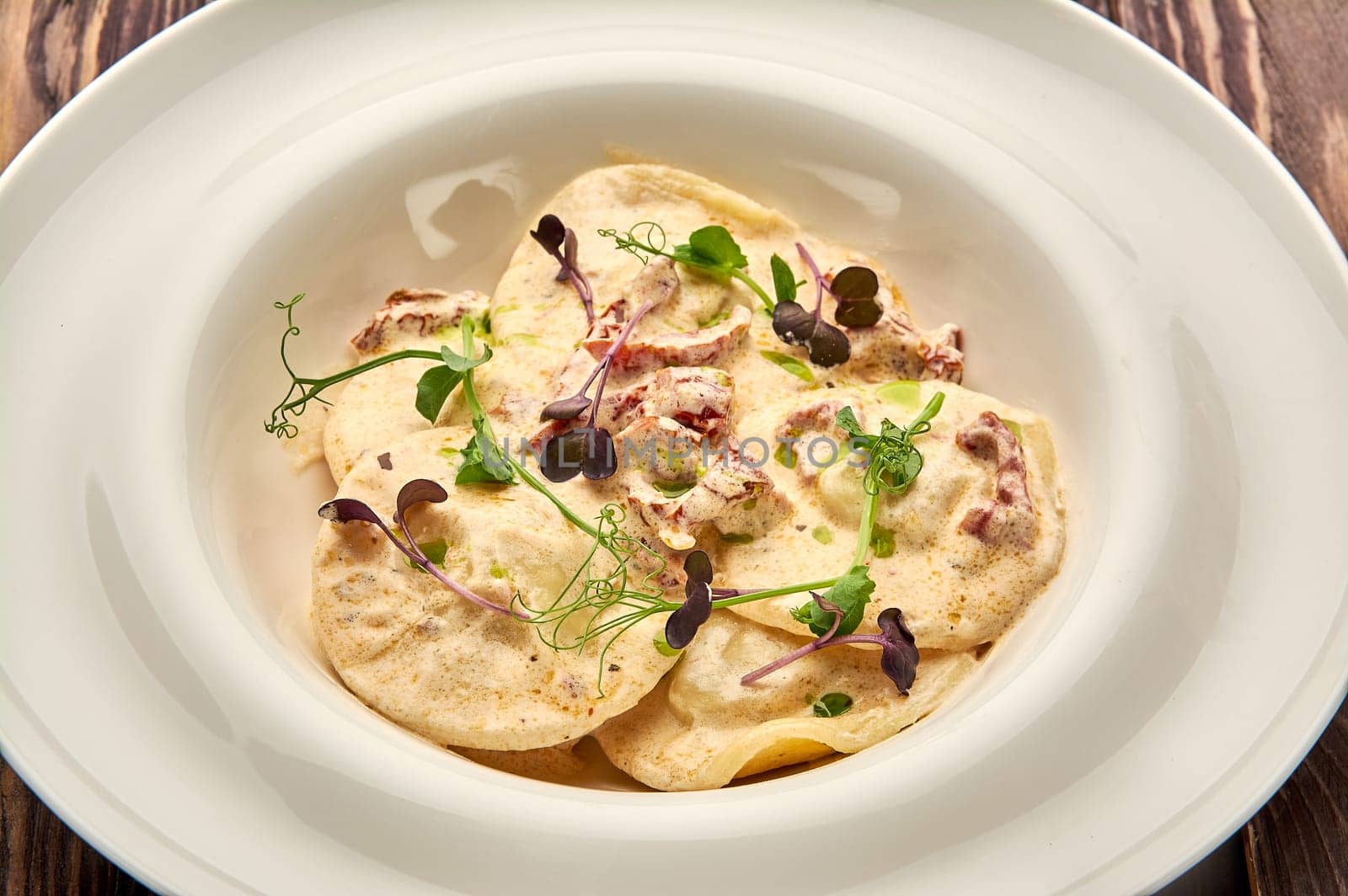 delicious dumplings in a deep dish. High quality photo