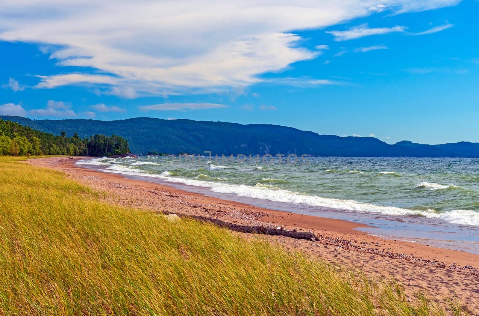 Inviting Beach on the Great Lakes Shore on Agawa Bay in Lake Superior Provincial Park in Ontario