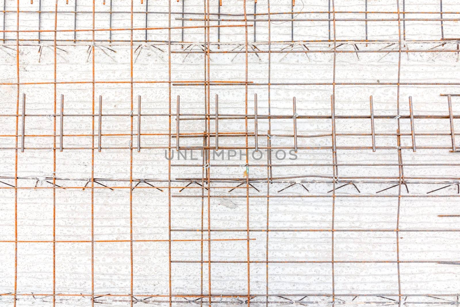 detail of concreting the cellar ceiling with iron rods at the construction site