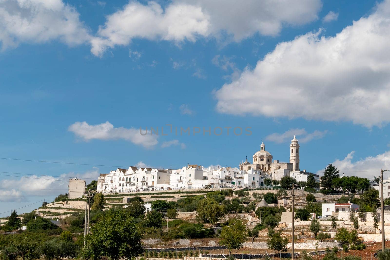 skyline of Locorotondo, Puglia, Italy - The gorgeous white town in province of Bari, chosen among the top 10 most beautiful villages in Southern Italy