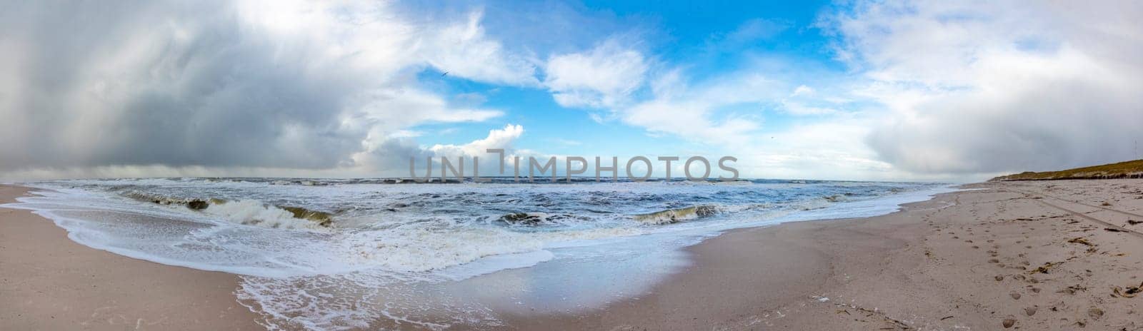 scenic panoramic coastal landscape at the island of Sylt, Germany