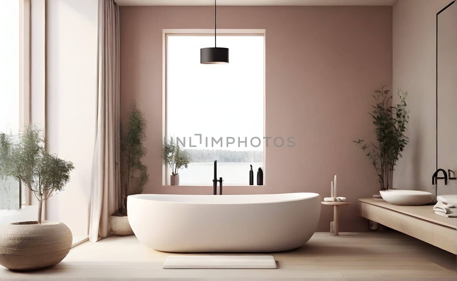 View of modern bathroom interior