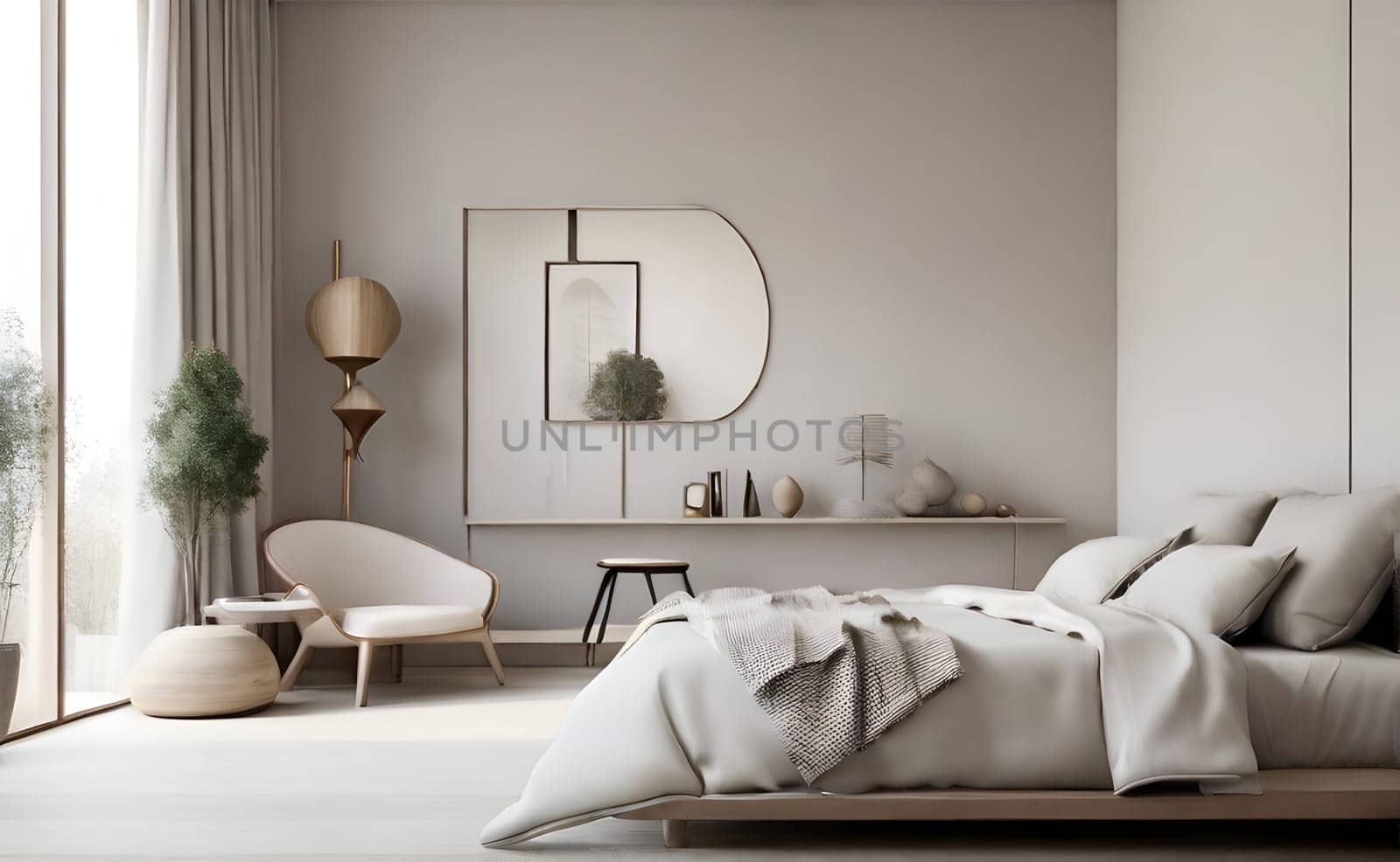 View on modern bedroom interior