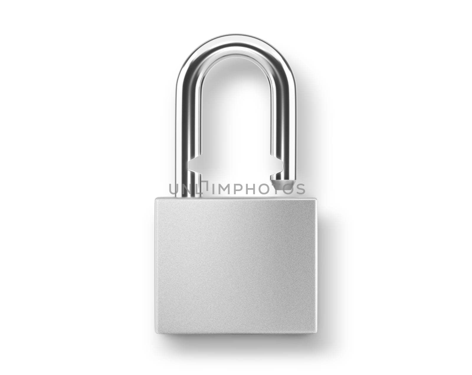 Locked silver color Padlock on the white background