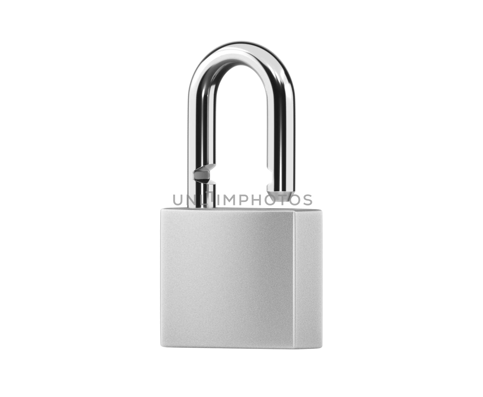 Locked silver color Padlock on the white background